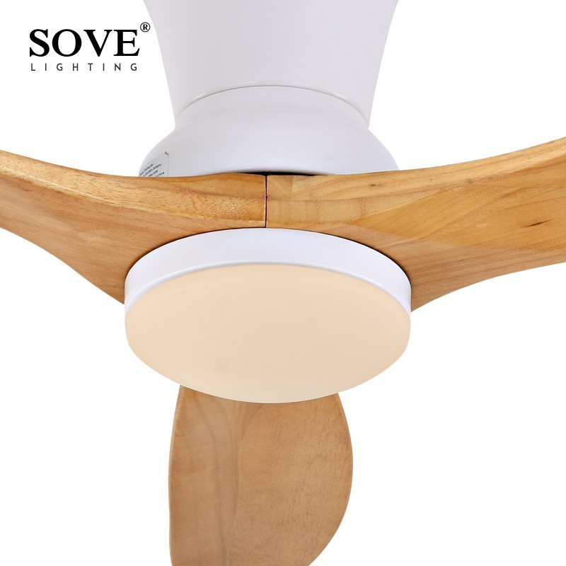 SOVE Nordic Modern LED Wooden Ceiling Fan Wood Ceiling Light Fans Lamp DC Ceiling Fans With Lights Without Light 220v Home Fan