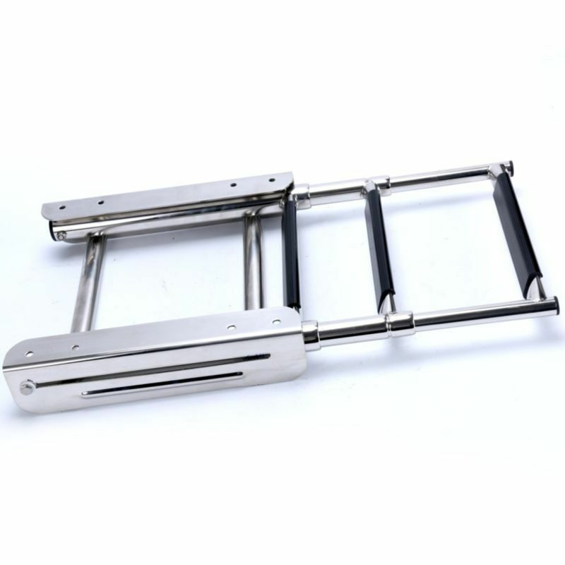 3-Step Under Platform Boat Boarding Stainless Steel Telescoping Ladder