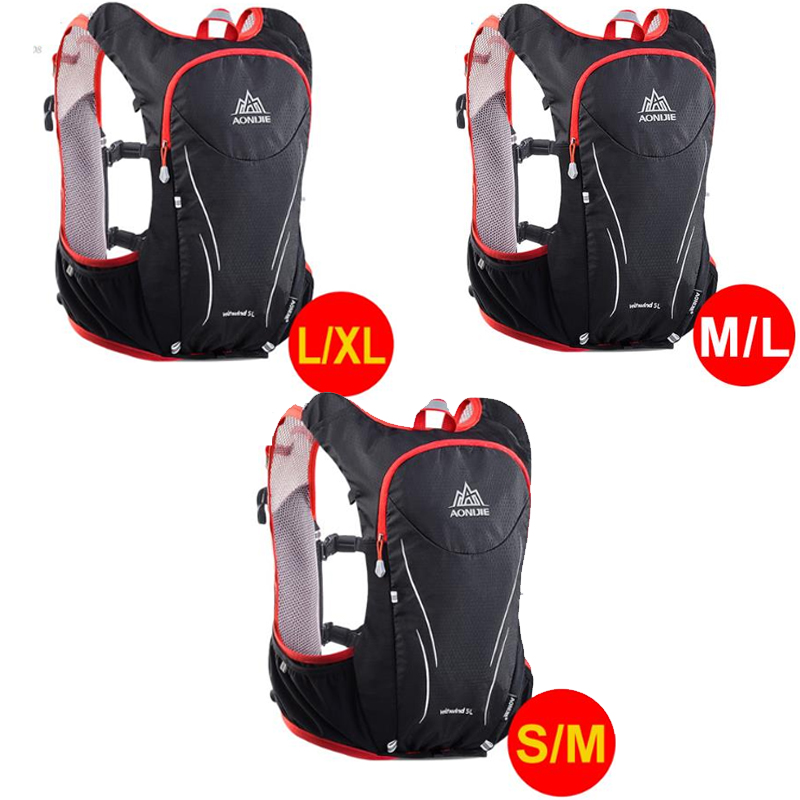 2018 AONIJIE 5L Men Women Marathon Hydration Vest Pack for 1.5L Water Bag Cycling Hiking Bag Outdoor Sport Camp Running Backpack