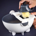 Vegetable Cleaning 2-in-1 Fruitand Cutting Machine Household Kitchen Vegetable and Fruit Peeling and Cutting Drain Basket