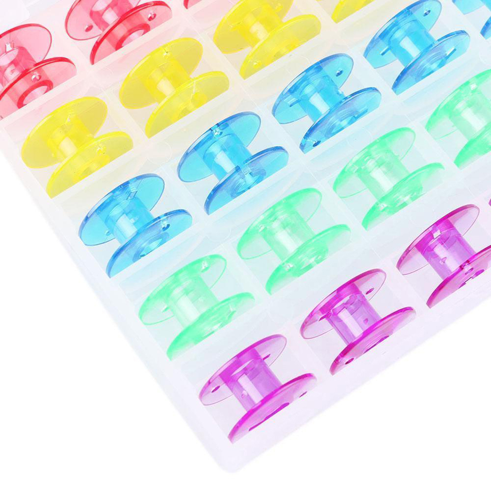 25Pcs/Box Household Coils Plastic Reel Sewing Machine Part Bobbin Storage Case DIY Apparel Needlework Home Clothes Accessories