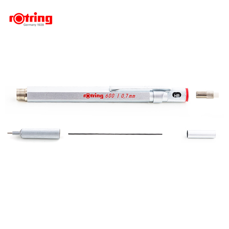 Rotring 600 0.5mm/0.7mm mechanical pencil black/silver metal automatic pencil 1piece
