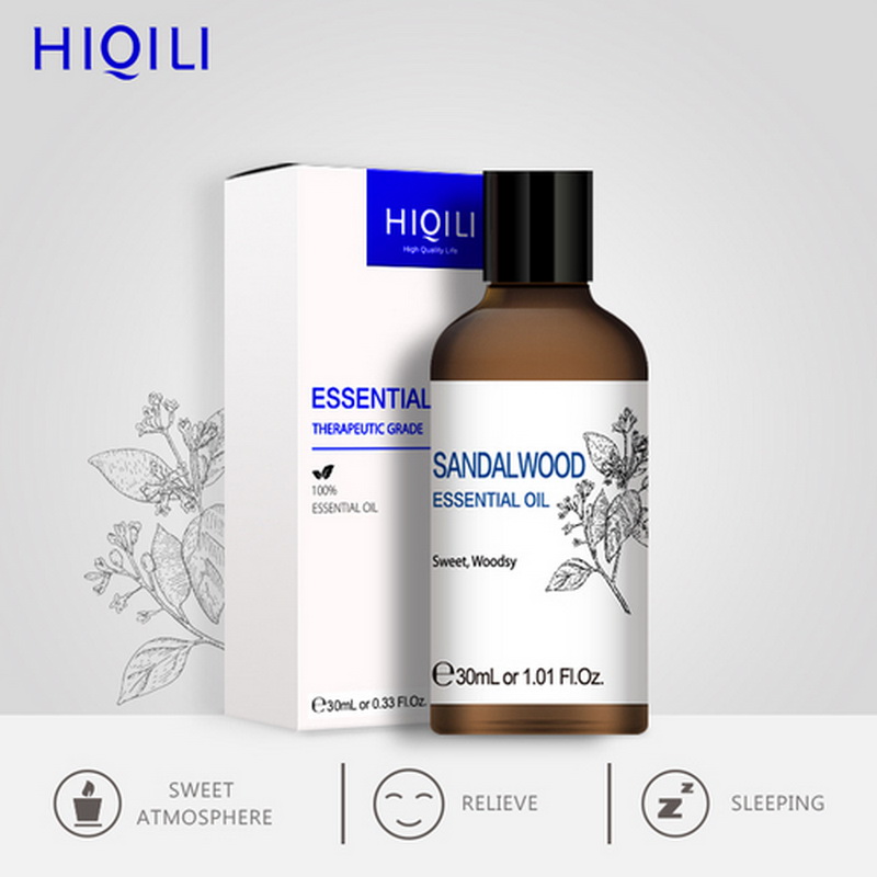 HIQILI 1OZ 30ML Jasmine Essential Oil Diffuser Aroma Oil Sandalwood Vanilla Peppermint Lavender Patchouli Ylang Ginger Lemon