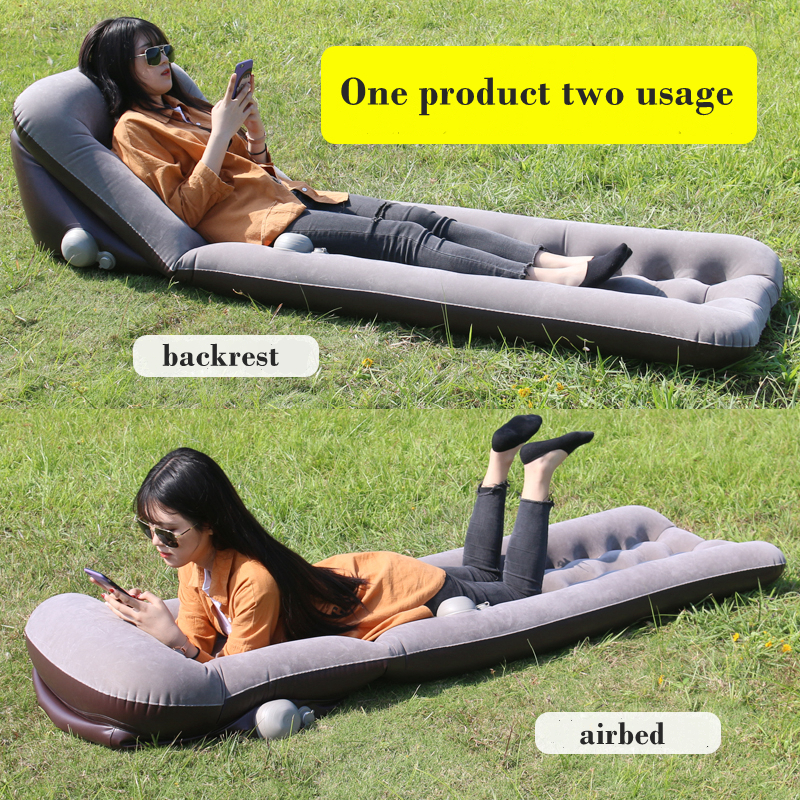 Sun Lounger PVC Self-inflating Inflatable Mattress for Camping Outdoor Airbed Sleeping Pad Bed Beach Air Sofa Chair Picnic Mat