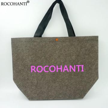 100X recycle Wool Felt Fabric reusable shopping bags customized printing company logo gift boutique eco bags advertising