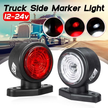 2Pcs 12 - 24v LED Universal Car Truck Side Marker Light Lights Indicator Signal Lamp Red White For Camper Trailer Lorry RV
