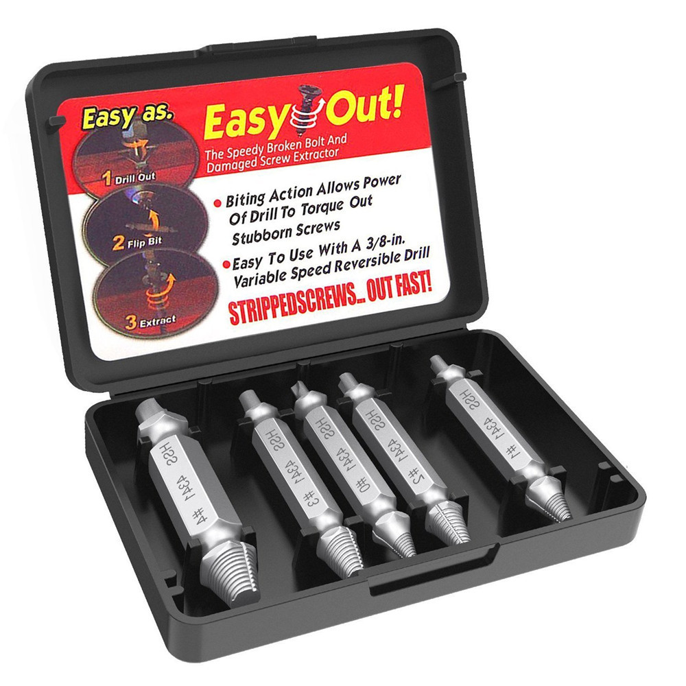 5Pcs Damaged Screw Extractor Set Remover Tool Damaged Screw And Bolt Exctractor Set Diameter 2 ~12mm Screw Extractor