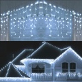 Christmas String Lights 5M LED Curtain Icicle Garland String Lights Droop 0.4-0.6m Decoration for Eaves Garden Street Outdoor