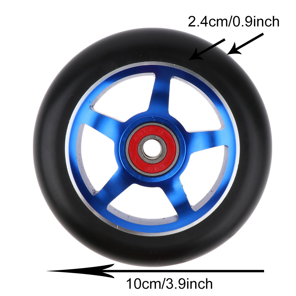 1pcs 100mm Replacement Push/Kick/Stunt Scooter Wheels with Bearings & Bushings Scooter Parts Accessories