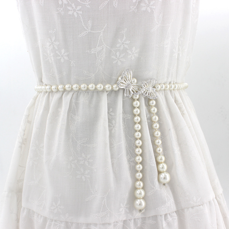 Elegant Women Pearls Elastic Wedding Belts handmade Bridal Belts Fashionable Pearl Beaded Bridal Sashes Wedding Accessories