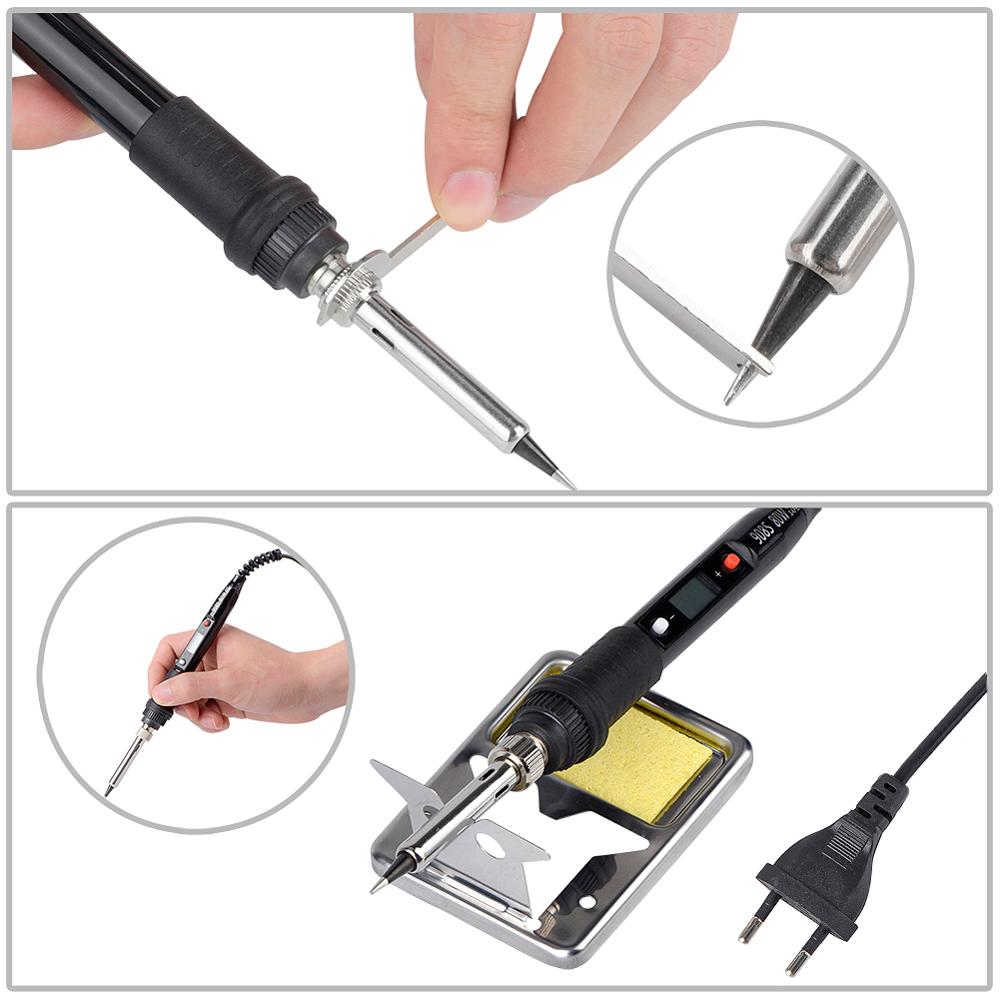 JCD 908S Electric Soldering Iron Kit Portable LCD Digital PCB BGA Soldering Iron Solder Welder Tip Tin Pencil for Home DIY 80W