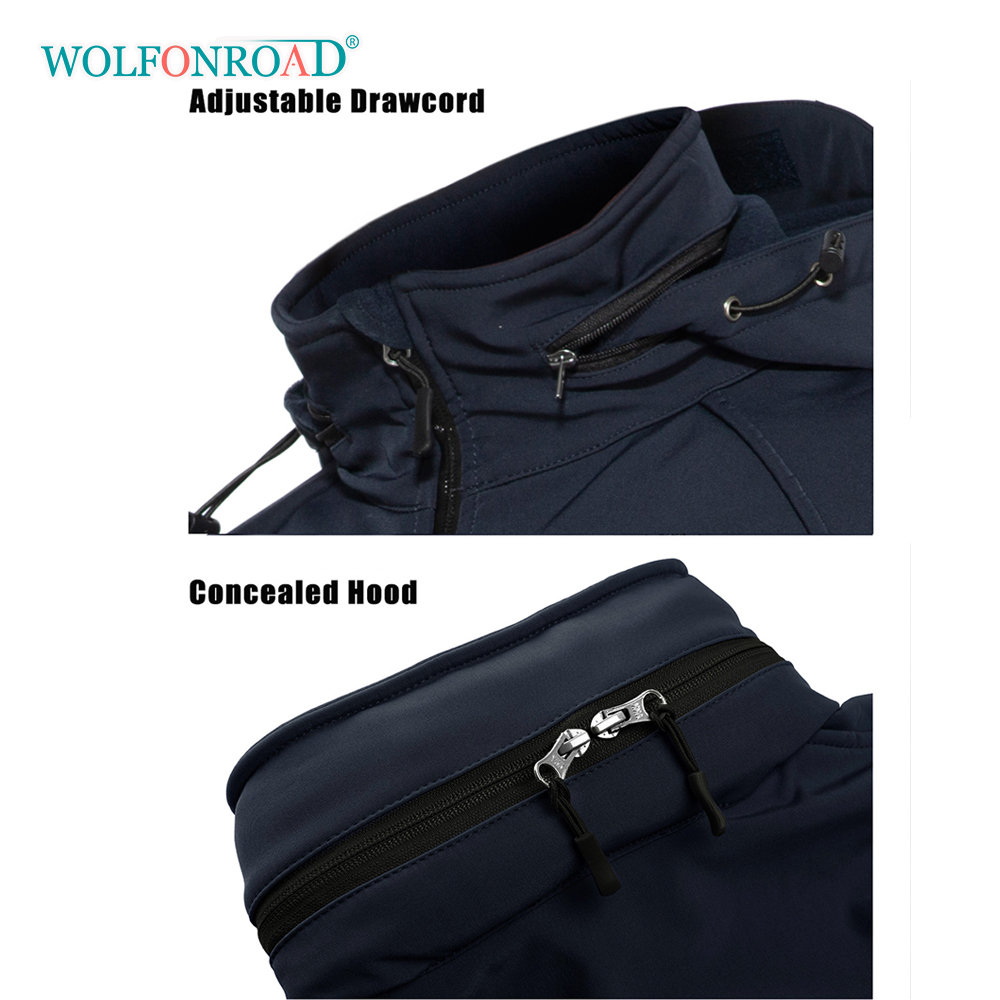 WOLFONROAD Outdoor Waterproof Zipper Pockets Jackets Tactical Combat Jacket Hiking Camping Jacket Coats Overcoats Sportwear Male