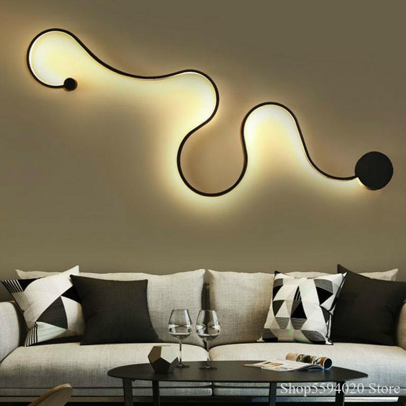 Snakelike Shape Wall Lamp Led Wall Lights Lighting for Living Room Bedroom Bedside Wall Light Home Decor Luminaria De Parede