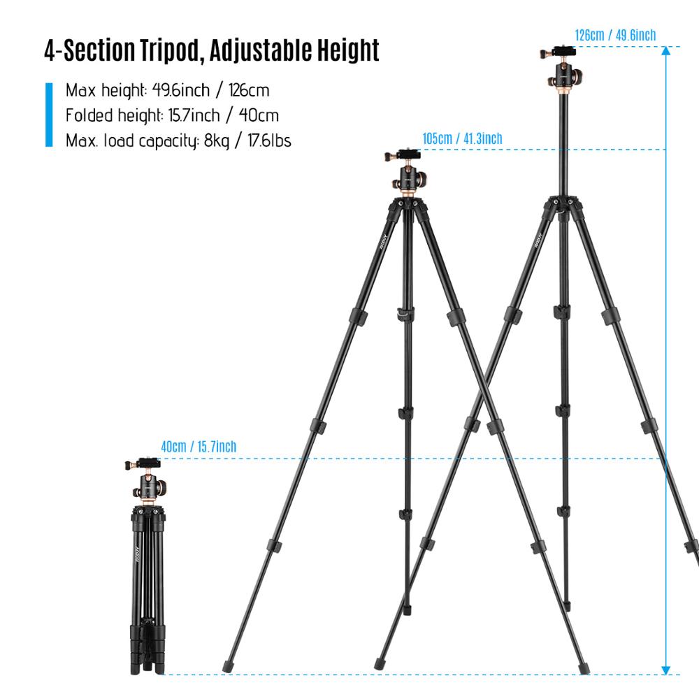 Andoer Q160SA Camera Tripod Complete Tripods Portable Travel Tripod for DSLR Digital Cameras Camcorder Mini Projector