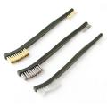 3 pcs Mini Wire Brush Set Steel Brass Nylon Cleaning Polishing Detail Metal Rust Brush