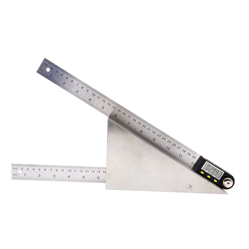 1Pcs 500mm Digital Protractor Inclinometer Goniometer Level Measuring Tool Electronic Stainless Steel Angle Ruler 12inch
