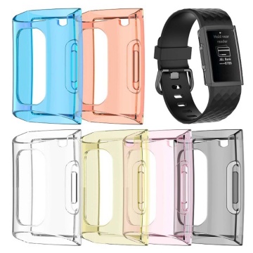 For -Fitbit Charge 3/4 Case TPU Silicone Protective Clear Case Cover Shell for Smart Watch Band Accessories