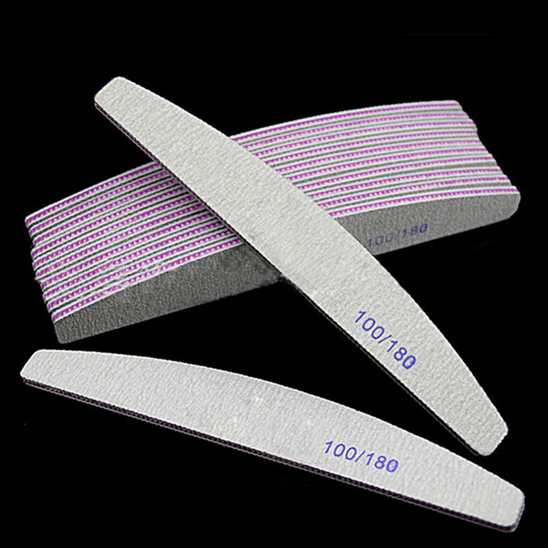 Sandpaper Nail File Lime 100/180 Double Side Sanding Buffer Block Set Grey Nail Files For UV Gel Polish Manicure Tool