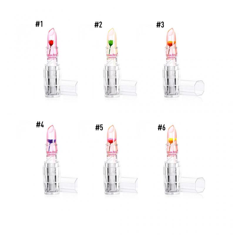 ELECOOL Temperature Color Change Jelly Lipstick Flower Waterproof Transparent LipStick Natural Cosmetics Long Lasting TSLM2