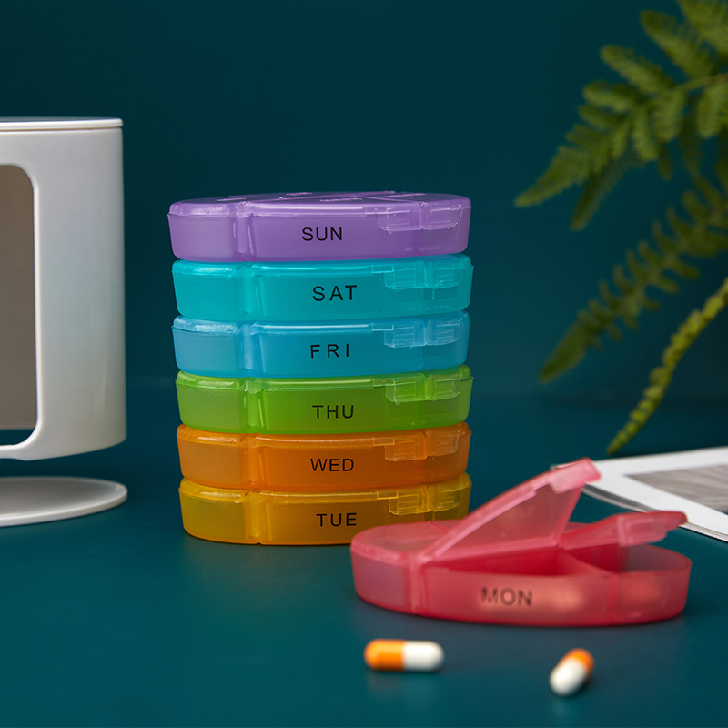 7 Days Week Medicine Storage Case Compact Organizer Pills Storage Remind Box Portable Pill Box Medicine Storage Box Pill