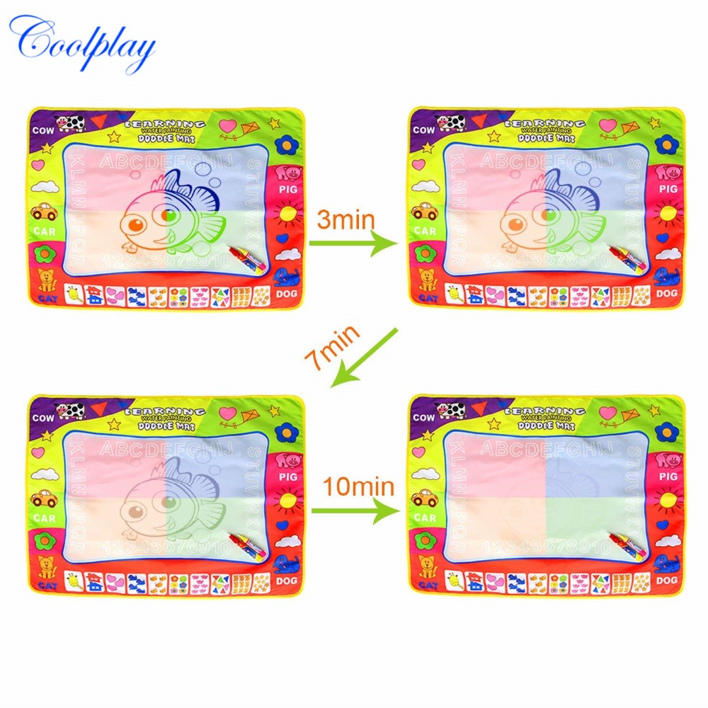 4 Types Water Drawing Mat & 2 Magic Pens Drawing Books Painting Board in Drawing Toys Early Educational Toys Gift for Kids