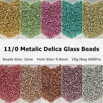 2mm Miyuki Delica Metal Gloss Beads Glass For Diy Handmade Jewelry Women Charm Gift Bohemia Style Bracelet Necklace Accessories