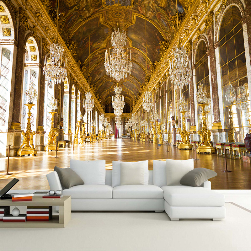 Custom Photo Golden Palace Hall Poster Wall Painting Luxury European Style Living Room Sofa Bedroom Mural Wallpaper For Walls 3D