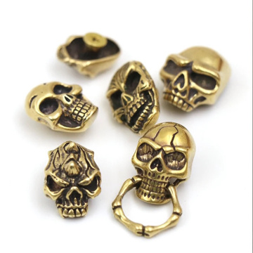 5 Pcs Gothic Brass Skull Conchos Studs Screw Back Punk Rivets for Leather Craft Bag Wallet Garment Decor