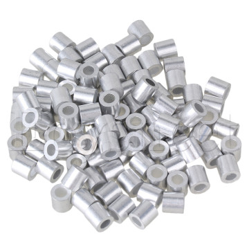 100pcs 3mm Thickness Wire Rope Round Aluminum Sleeve Clip Ferrule M3 Silver