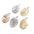Sakura stone elliptical shape pendant agates pendant for jewelry making size 30x45mm