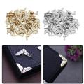 100pcs Tone Scrapbooking Albums Corner Protectors Card File Menu Metal Book Laptop corner protector scrapbooks, photo albums