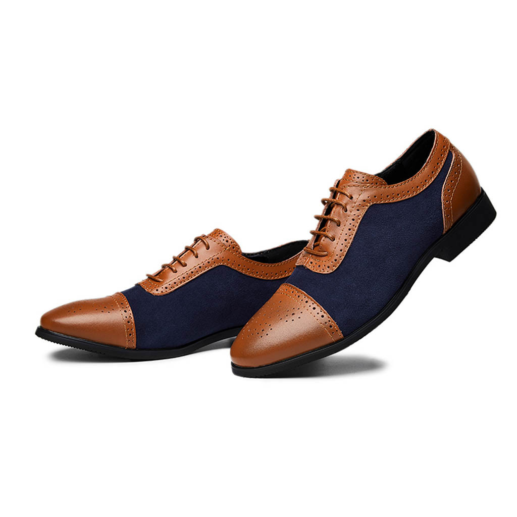 Fashion Leather Shoes Men Dress Shoe Pointed Oxfords Shoes For Men Lace Up Designer Luxury Men Formal Shoes S Big Size 38-48