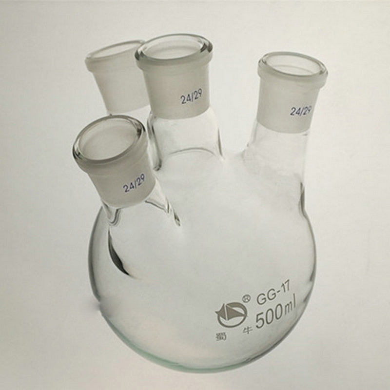 1pcs Round bottom glass distillation flask with inclined four-neck,Borosilicate reaction bulb lab glassware 100ml to 2000ml