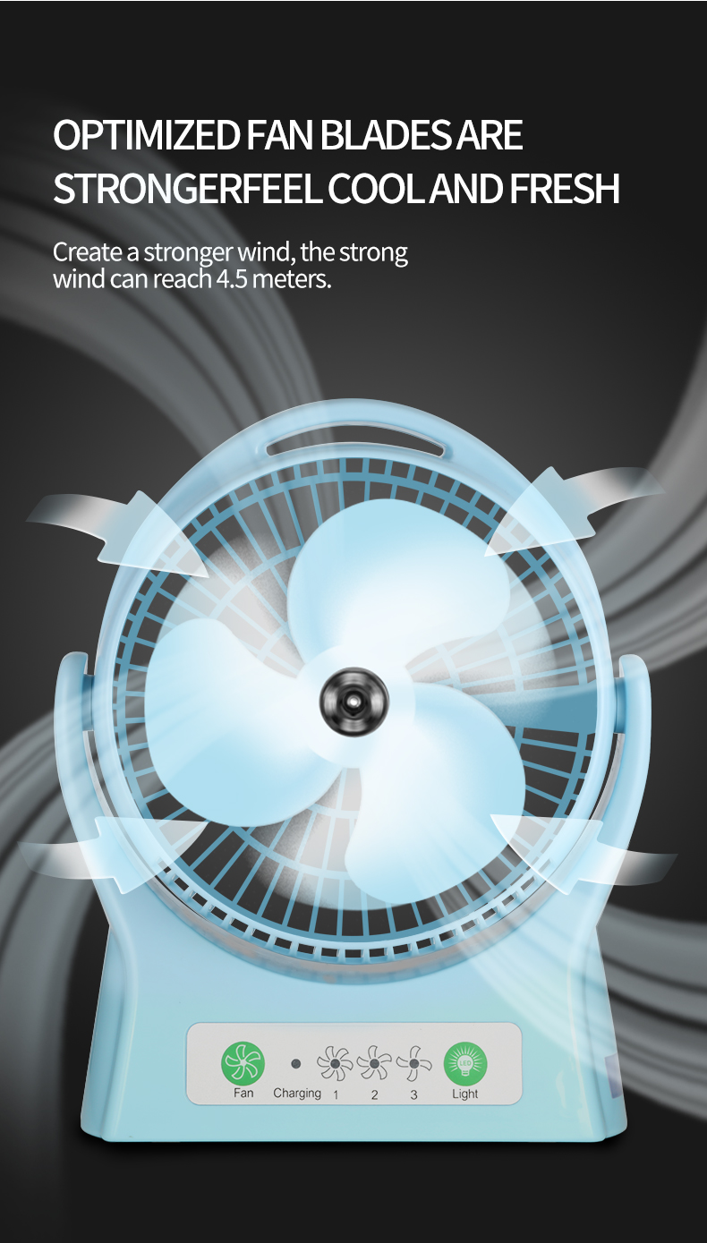 8 inch Rechargeable Desktop Fan with Emergency Light-7605-detail-4
