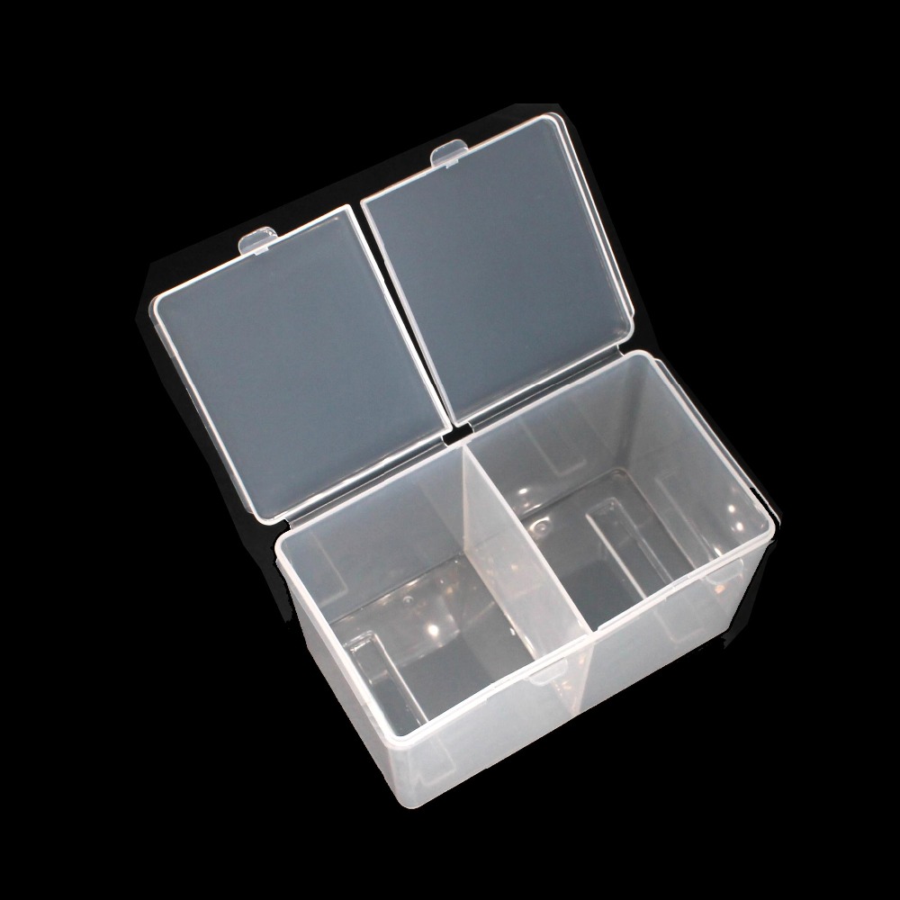 Double Grids Transparent Cotton Sheet Storage Box Make-up Cotton Pad Box Cotton swab Box Tattoo accessory