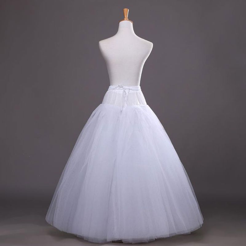 4-layer Hoop-free Long Style Half Skirt Petticoat Bridal Wedding Dress Lined Ladies Women Party Dresses Role-playing Lining
