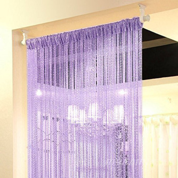 1pc Shiny Tassel Flash Silver Line String Curtain Window Door Divider Sheer Curtain Valance Home Living Room Decoration 1x2m New