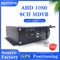 Vehicle GPS recorder HD video 8CH ahd 1080 dual SD card storage mobile DVR black box monitoring host