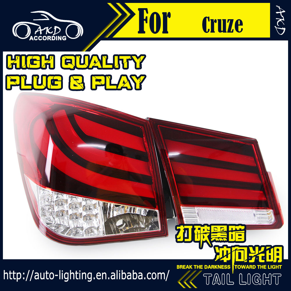 AKD Car Styling Tail Lamp for Chevrolet Cruze Tail Lights BMW-Design LED Tail Light Signal LED DRL Stop Rear Lamp Accessories