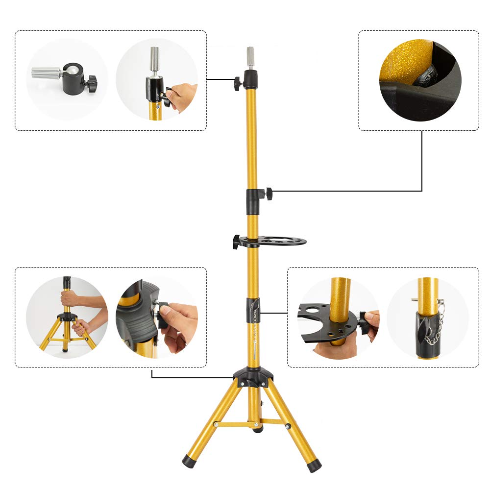 Golden Wig Tripod With Tray 4