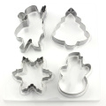 4pcs/set Christmas Cookie Cutter Mold 3D Stainless Steel Biscuit Mould Cake Decoration Pastry Baking Kitchen Tools