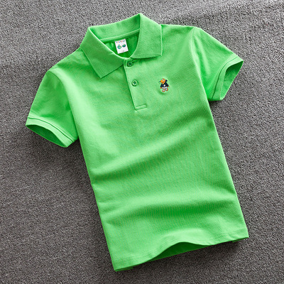 2021 Summer New Boys Short Sleeve Polo Shirt 2-11y Children Lapel Solid Color Clothes Kids Cotton School Uniform Polo Shirts Out