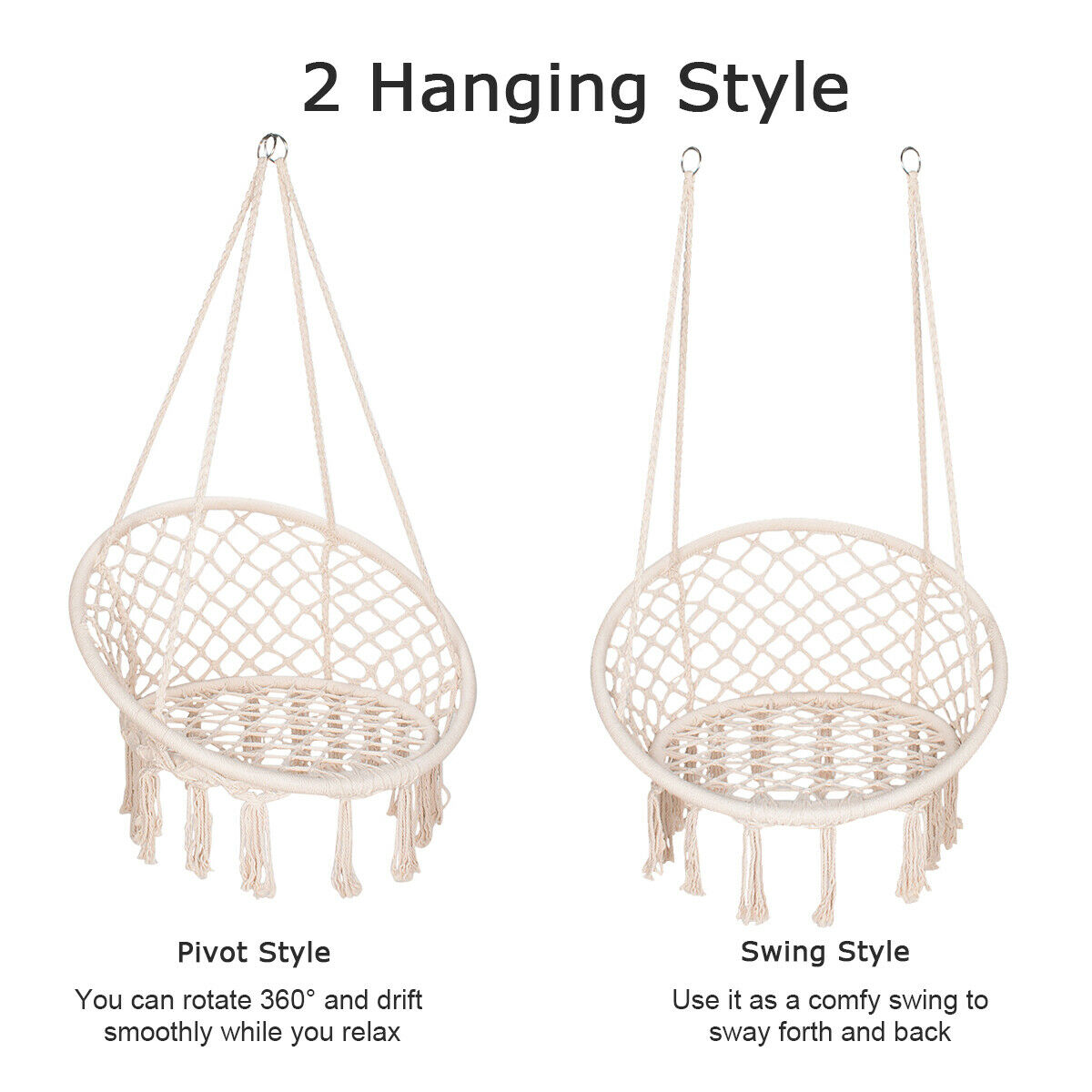 Round Hammock Chair Outdoor Indoor Dormitory Bedroom Yard For Child Adult Swinging Hanging Single Safety Chair Hammock