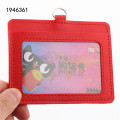 High quality 618 PU Leather material double card sleeve ID Badge Case Clear Bank Credit Card Badge Holder Accessories