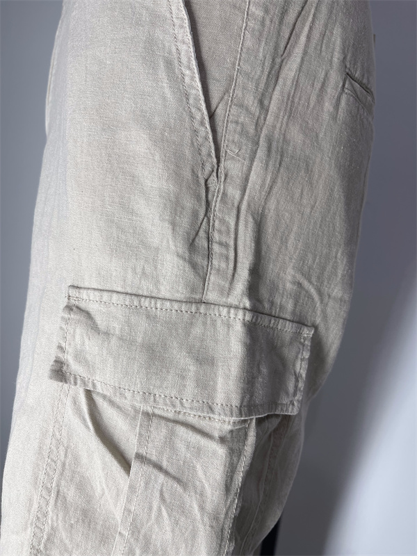 Multi Pocket Linen Five Division Pants