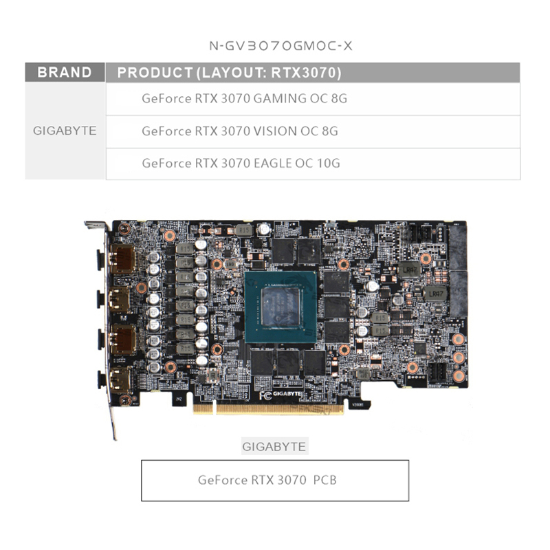 Bykski 3070 GPU Water Cooling Block For Gigabyte GeForce RTX 3070, Graphics Card Liquid Cooler System, N-GV3070GMOC-X