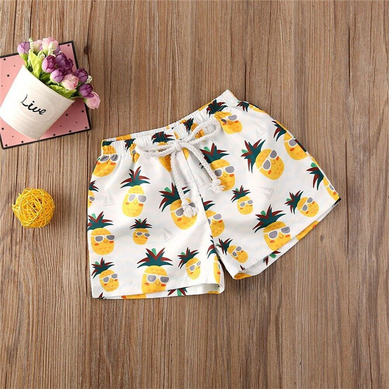 1-4Years Toddler Kids Baby Girl Boy Polyester Printed Short Pants Beach Shorts Bottoms Panties 0-4Years