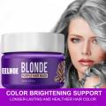 Purple Hair Mask Hair Conditioner Toner For Blonde Platinum Silver Hair Banish Yellow Hues Repair Dry Damaged Hair