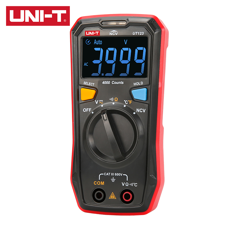 UNI-T UT123 Household Pocket Digital Multimeter NCV AC/DC Voltage Measurement EBTN Display ℃/℉ Switch Measurement