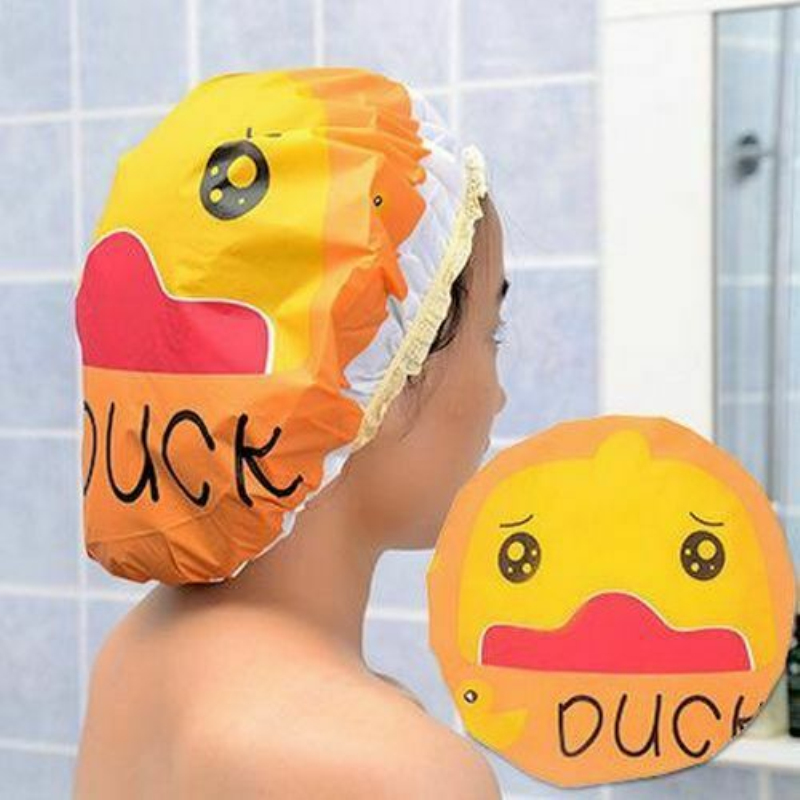Animal Shower Caps Cartoon Waterproof Shower Cap Animal Shower Bath Hair Cap Resuable Lace Elastic Band Bathroom Products